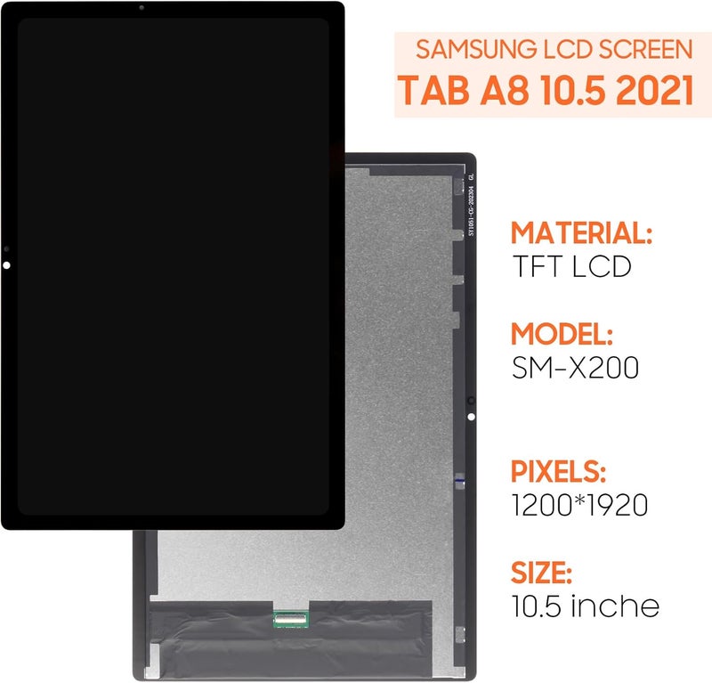 THIRDPOLE Screen Replacement For Samsung Galaxy Tab A8 10.5 (2021) LCD Display SM-X200 SM-X205 Touch Screen Digitizer Full Assembly,with Tools(Black) - Image 2